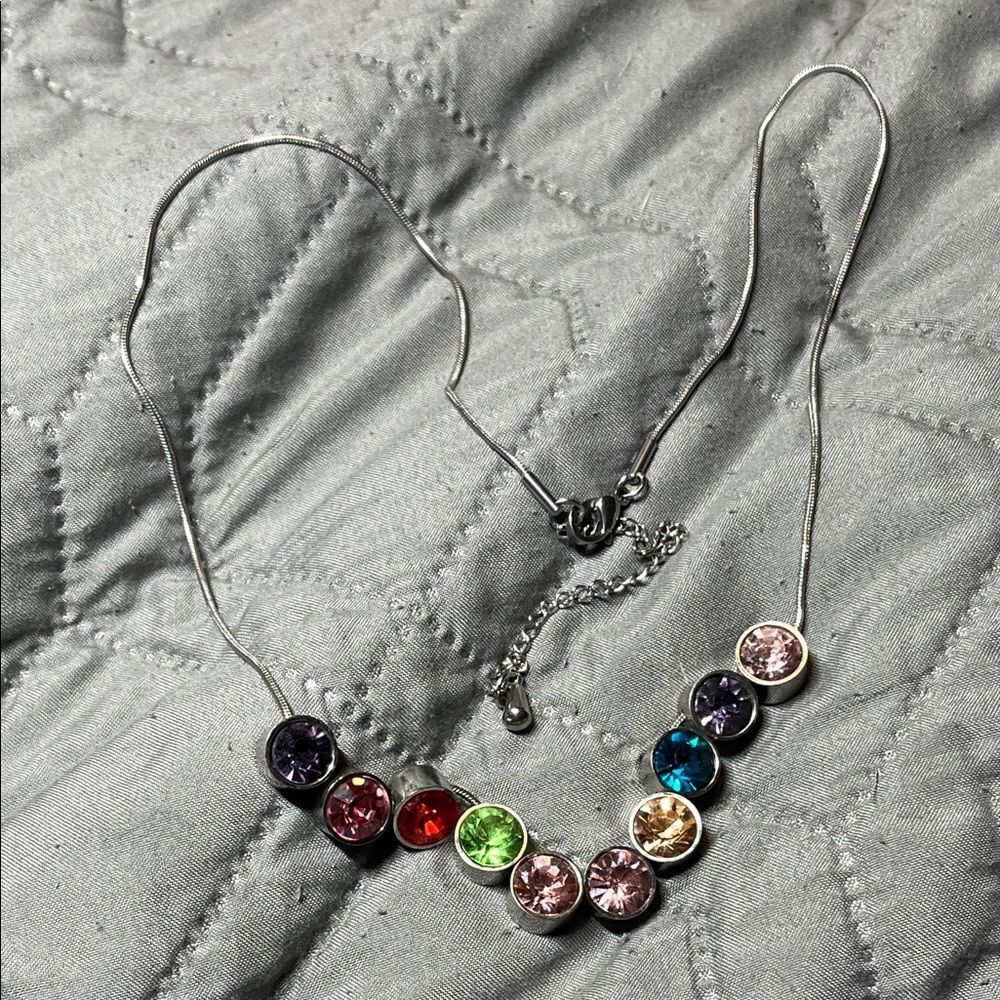 Elegant Multi-Color Gemstone Necklace